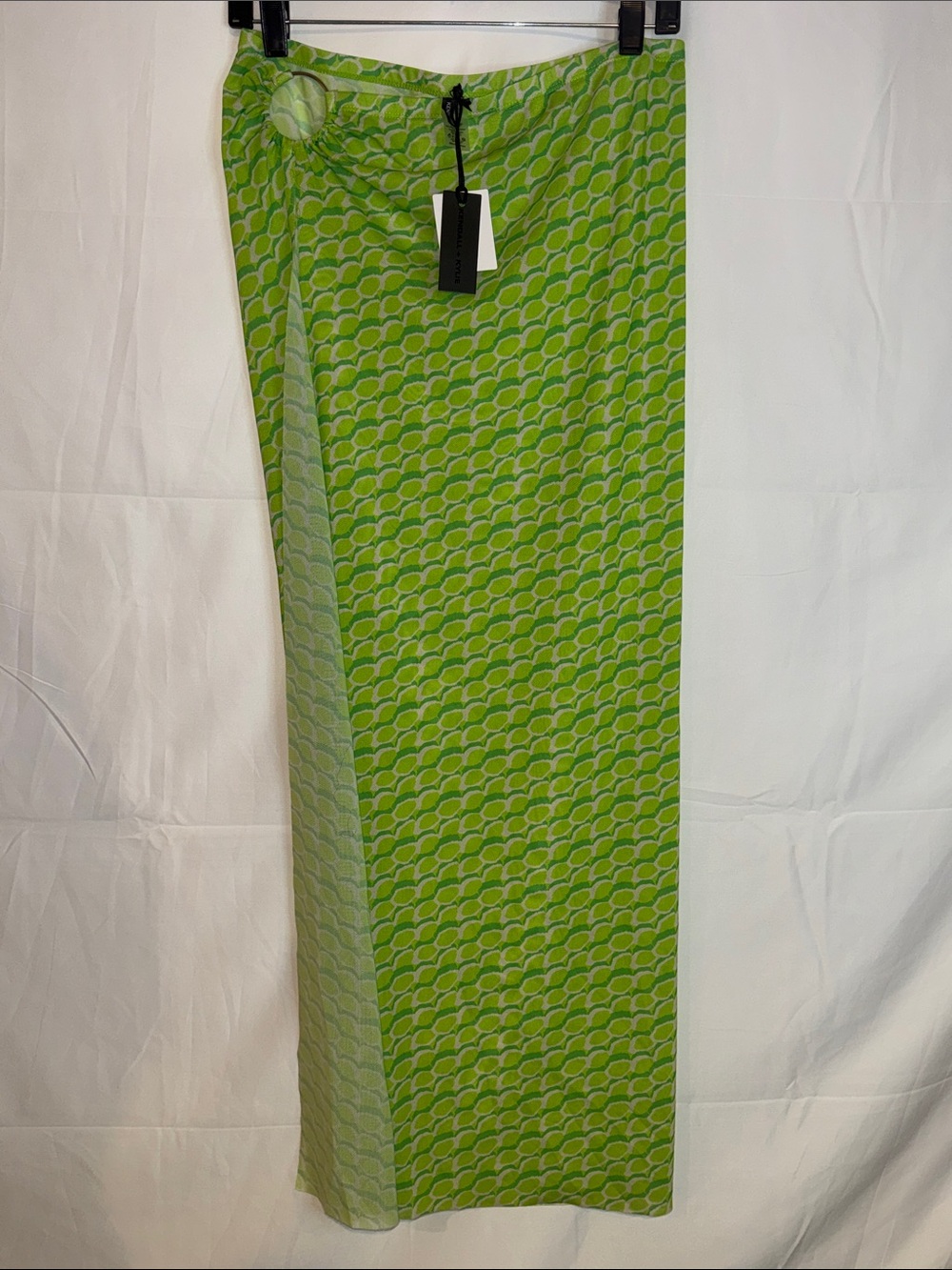 Kendall & Kylie Mesh Swim Cover-Up Maxi Skirt in the shade "Kiwi Green"